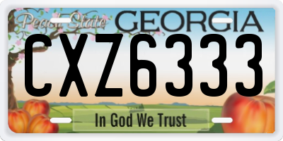 GA license plate CXZ6333