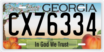 GA license plate CXZ6334