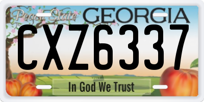 GA license plate CXZ6337