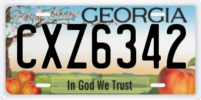 GA license plate CXZ6342