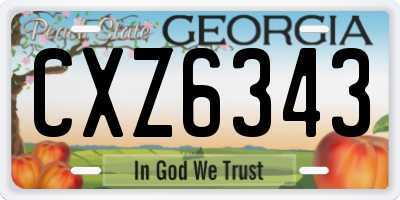 GA license plate CXZ6343