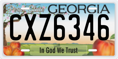 GA license plate CXZ6346