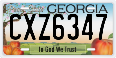 GA license plate CXZ6347
