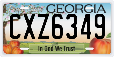 GA license plate CXZ6349