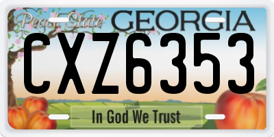 GA license plate CXZ6353
