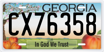 GA license plate CXZ6358