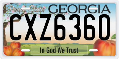 GA license plate CXZ6360
