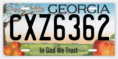 GA license plate CXZ6362