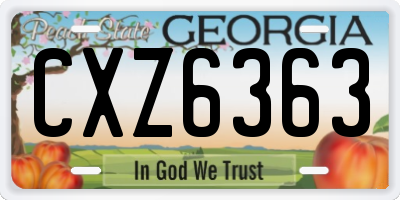 GA license plate CXZ6363