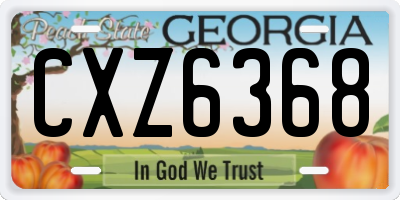 GA license plate CXZ6368