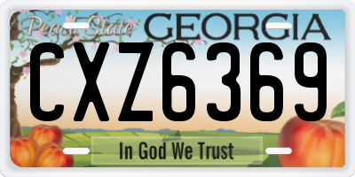 GA license plate CXZ6369