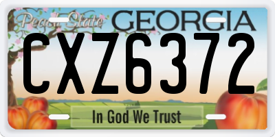 GA license plate CXZ6372