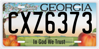 GA license plate CXZ6373