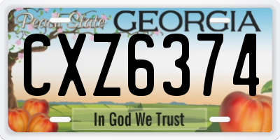 GA license plate CXZ6374