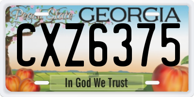 GA license plate CXZ6375