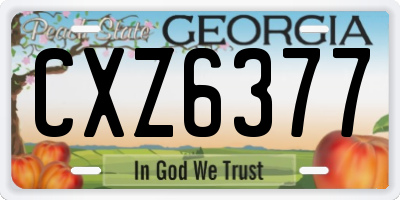 GA license plate CXZ6377