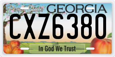 GA license plate CXZ6380