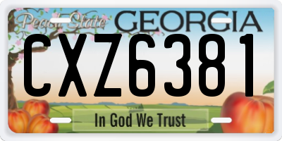 GA license plate CXZ6381