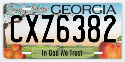 GA license plate CXZ6382