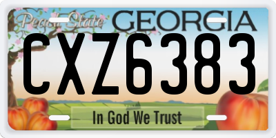GA license plate CXZ6383