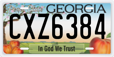 GA license plate CXZ6384
