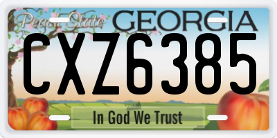 GA license plate CXZ6385
