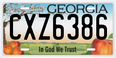 GA license plate CXZ6386