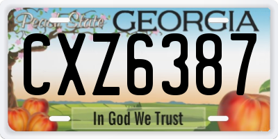GA license plate CXZ6387
