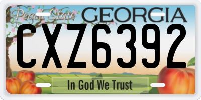 GA license plate CXZ6392