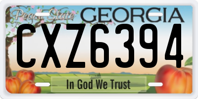 GA license plate CXZ6394