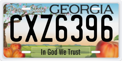 GA license plate CXZ6396