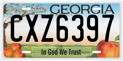 GA license plate CXZ6397