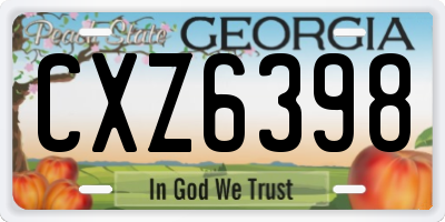GA license plate CXZ6398