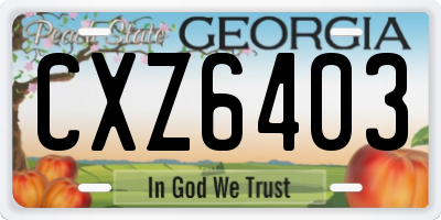 GA license plate CXZ6403