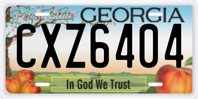 GA license plate CXZ6404