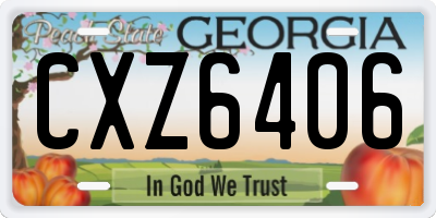 GA license plate CXZ6406