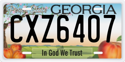 GA license plate CXZ6407