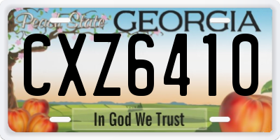 GA license plate CXZ6410