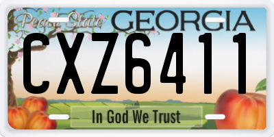 GA license plate CXZ6411