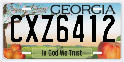 GA license plate CXZ6412