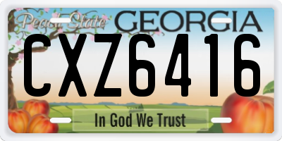 GA license plate CXZ6416