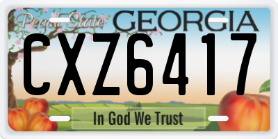 GA license plate CXZ6417