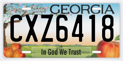 GA license plate CXZ6418