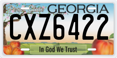 GA license plate CXZ6422