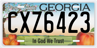 GA license plate CXZ6423