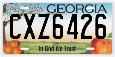 GA license plate CXZ6426