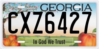 GA license plate CXZ6427