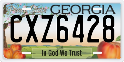 GA license plate CXZ6428