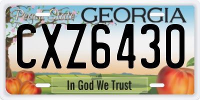 GA license plate CXZ6430