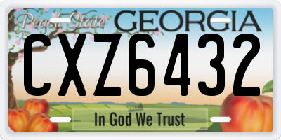 GA license plate CXZ6432
